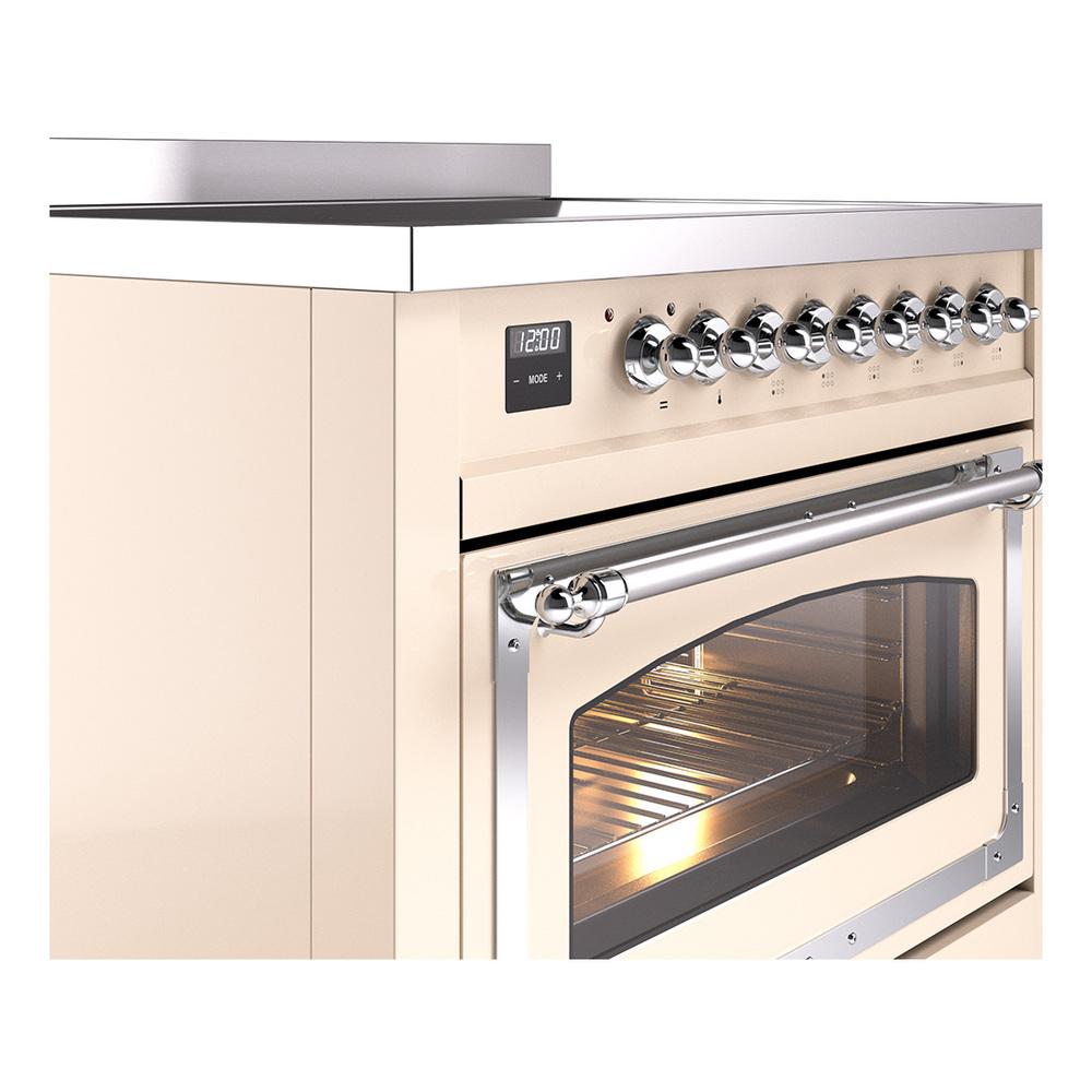 Ilve UNI366NMPAWC Ilve Uni366Nmpawc Nostalgie Ii Noblesse 36" Induction Range (Triple Glass Door, Antique White, Chrome)