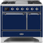 Ilve UMD10FDQNS3MBC Majestic Ii 40 Inch Dual Fuel Natural Gas Freestanding Range In Blue With Chrome Trim