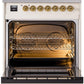 Ilve UP30NMPAWG Nostalgie Ii 30 Inch Dual Fuel Natural Gas Freestanding Range In Antique White With Brass Trim