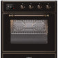 Ilve UMI30NE3BKB Majestic Ii 30 Inch Electric Freestanding Range In Glossy Black With Bronze Trim