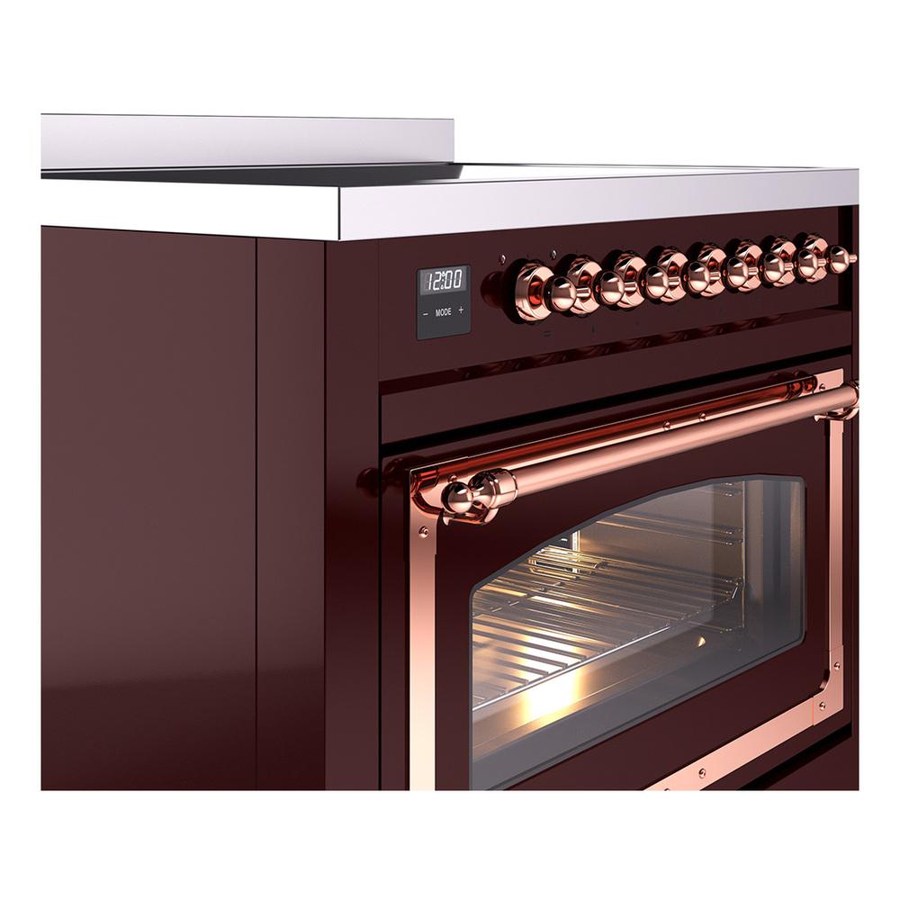 Ilve UNI366NMPBUP Ilve Uni366Nmpbup Nostalgie Ii Noblesse 36" Induction Range (Triple Glass Door, Burgundy, Copper)