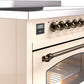 Ilve UPI486NMPAWB Nostalgie Ii 48 Inch Electric Freestanding Range In Antique White With Bronze Trim