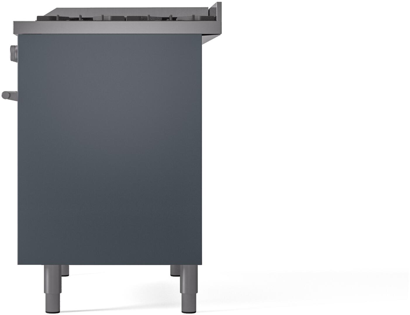 Ilve UPD40FWMPBG Professional Plus Ii 40 Inch Dual Fuel Natural Gas Freestanding Range In Blue Grey With Trim