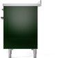 Ilve UPI486NMPEGC Nostalgie Ii 48 Inch Electric Freestanding Range In Emerald Green With Chrome Trim