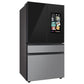 Samsung RF29BB8900QK Bespoke 4-Door French Door Refrigerator (29 Cu. Ft.) - In Charcoal Glass Top And Family Hub™ Panels With Stainless Steel Middle And Bottom Panels