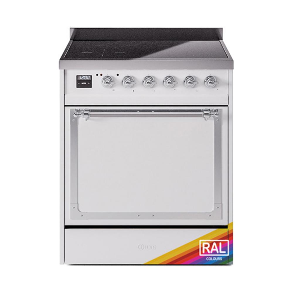 Ilve UNI304QNMPRAC Ilve Uni304Qnmprac Nostalgie Ii Noblesse 30" Induction Range (Solid Door, Ral, Chrome)