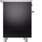 Ilve UPDI406NMPBKP Nostalgie Ii 40 Inch Electric Freestanding Range In Glossy Black With Copper Trim