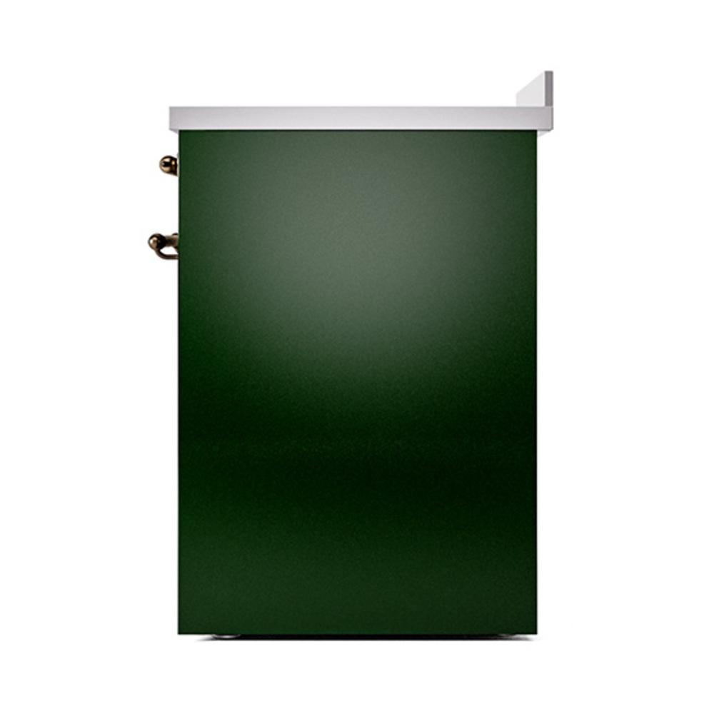 Ilve UNI304QNMPEGB Ilve Uni304Qnmpegb Nostalgie Ii Noblesse 30" Induction Range (Solid Door, Emerald Green, Burnished)