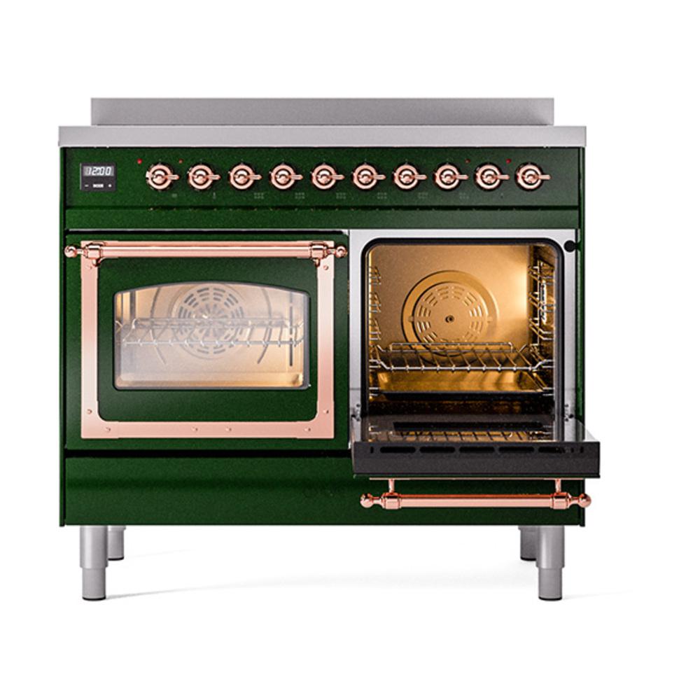 Ilve UNDI406NMPEGP Ilve Undi406Nmpegp Nostalgie Ii Noblesse 40" Induction Range (Triple Glass Door, Emerald Green, Copper)