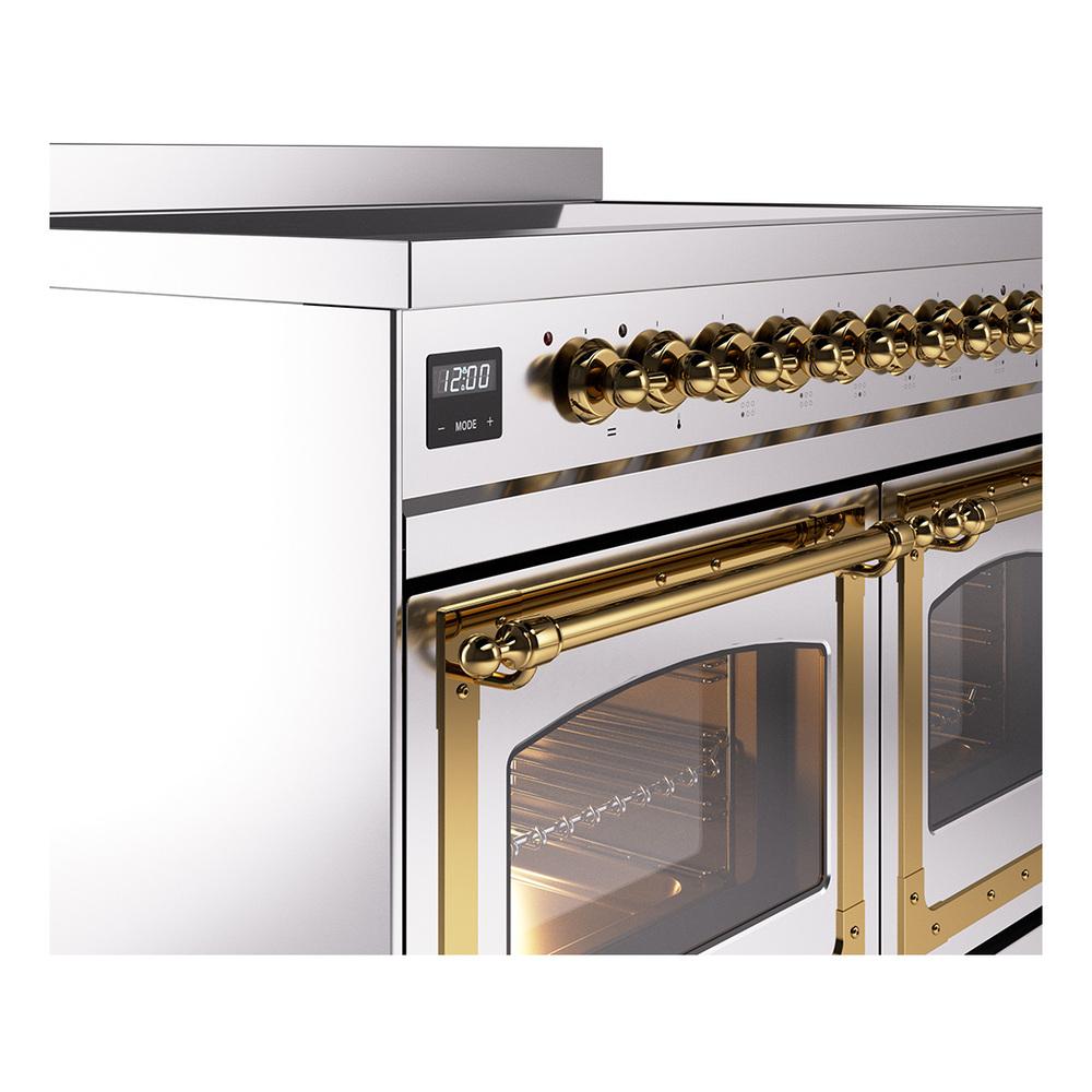 Ilve UNDI406NMPSSG Ilve Undi406Nmpssg Nostalgie Ii Noblesse 40" Induction Range (Triple Glass Door, Stainless Steel, Brass)