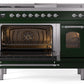 Ilve UP48FSNMPEGCLP Nostalgie Ii 48 Inch Dual Fuel Liquid Propane Freestanding Range In Emerald Green With Chrome Trim