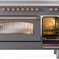 Ilve UPI486NMPMGP Nostalgie Ii 48 Inch Electric Freestanding Range In Matte Graphite With Copper Trim