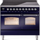 Ilve UPDI406NMPMBC Nostalgie Ii 40 Inch Electric Freestanding Range In Blue With Chrome Trim