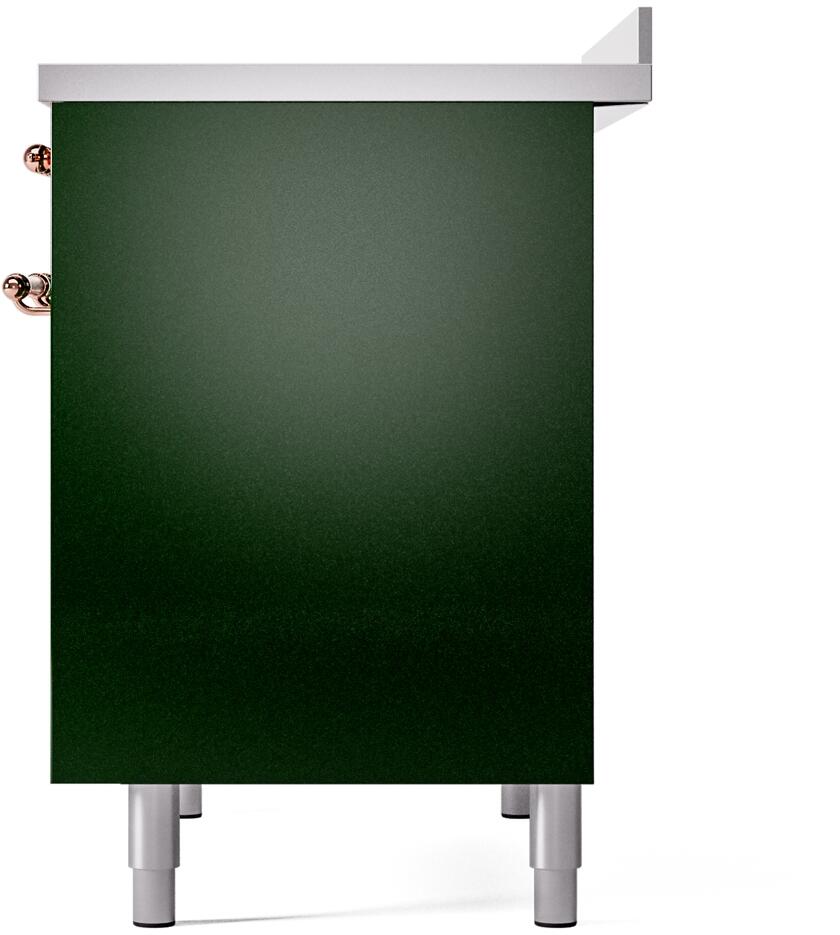 Ilve UPDI406NMPEGP Nostalgie Ii 40 Inch Electric Freestanding Range In Emerald Green With Copper Trim