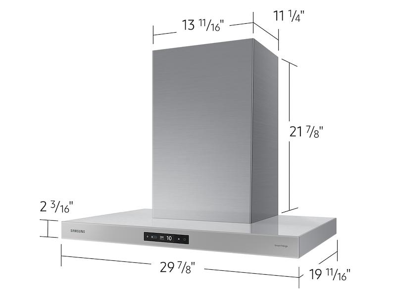 Samsung NK36CB700WCG 36" Bespoke Smart Wall Mount Hood With Lcd Display In Clean Grey