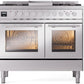 Ilve UPD40FWMPSS Professional Plus Ii 40 Inch Dual Fuel Natural Gas Freestanding Range In Stainless Steel With Trim