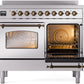 Ilve UPDI406NMPSSB Nostalgie Ii 40 Inch Electric Freestanding Range In Stainless Steel With Bronze Trim