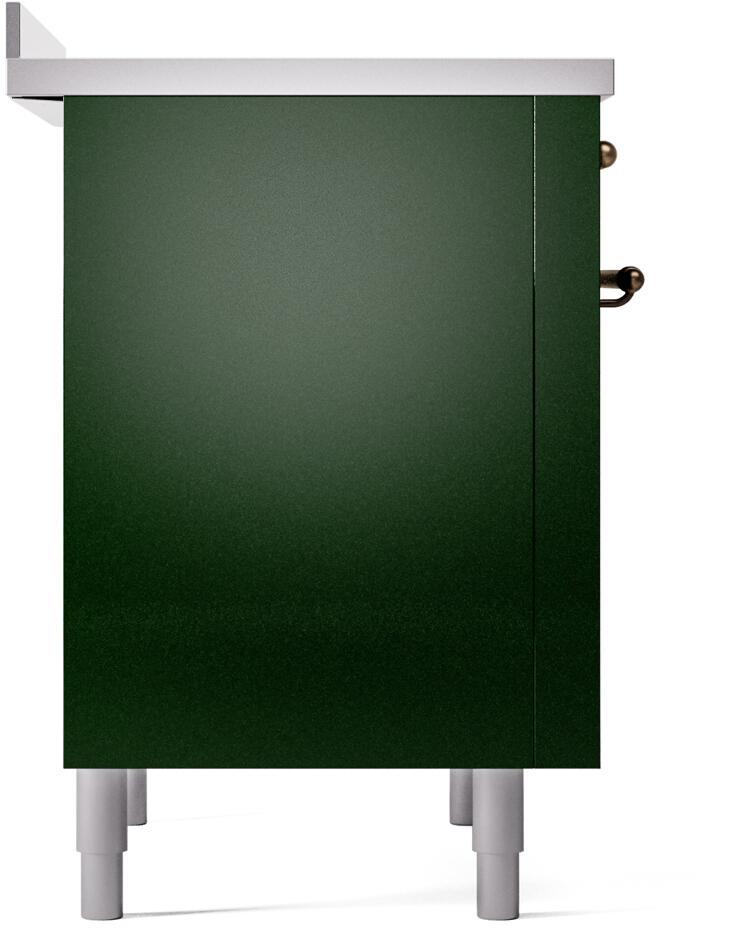 Ilve UPI366NMPEGB Nostalgie Ii 36 Inch Electric Freestanding Range In Emerald Green With Bronze Trim