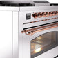 Ilve UP36FNMPSSP Nostalgie Ii 36 Inch Dual Fuel Natural Gas Freestanding Range In Stainless Steel With Copper Trim