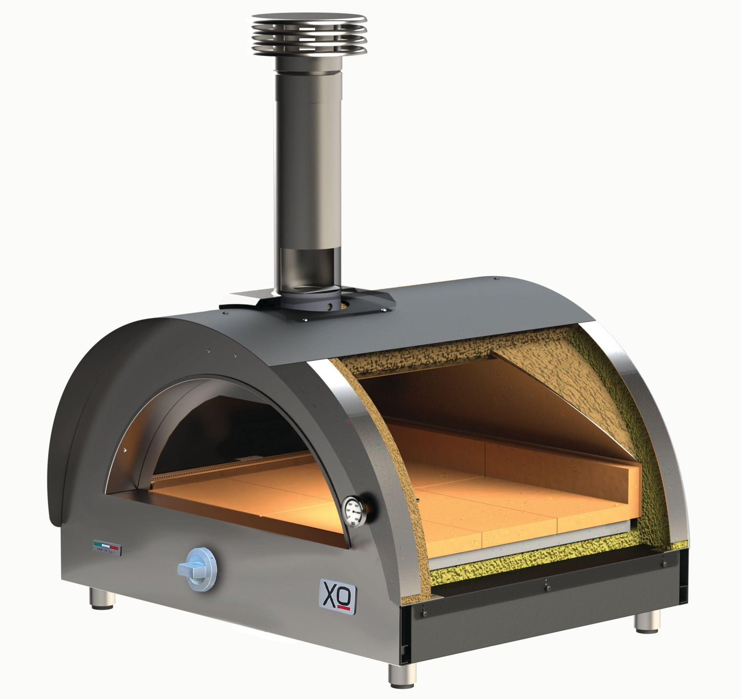 Xo Appliance XOPIZZA1GASCAL Tabletop Gas Fired Pizza Oven Carbona (Black), Propane