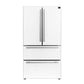 Forno FFRBI182036WHT Espresso Moena 36-Inch French Door Refrigerator In White, 19.2 Cu.Ft