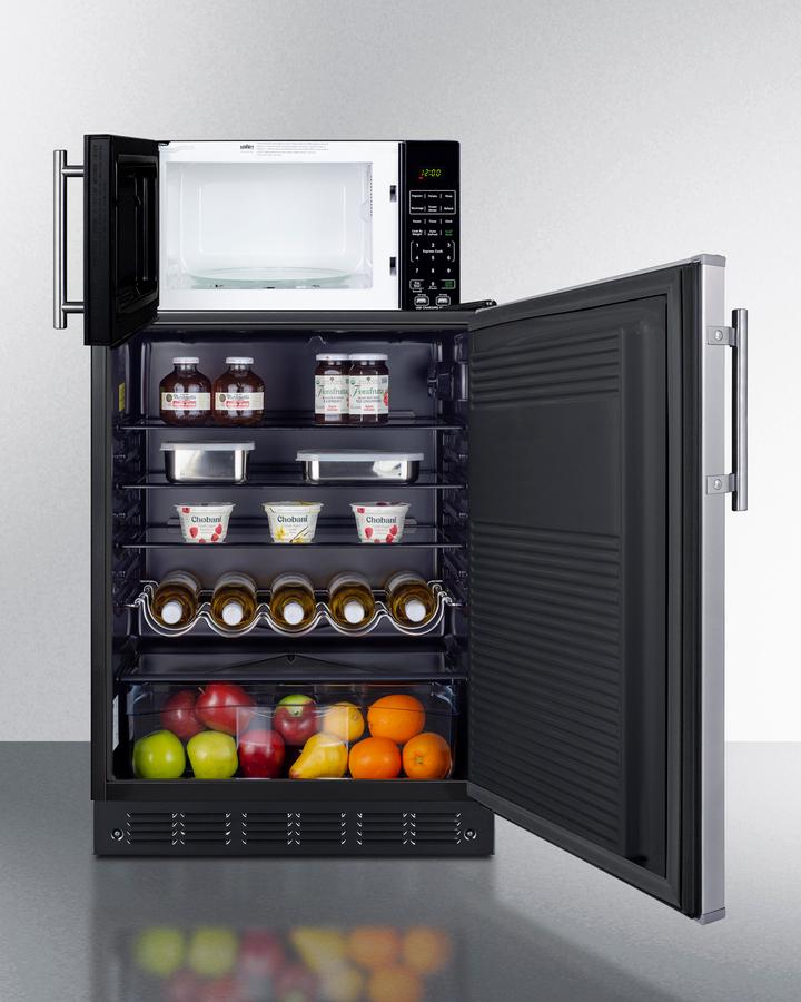 Summit MRF708BLSSA Microwave/Refrigerator Combination With Allocator