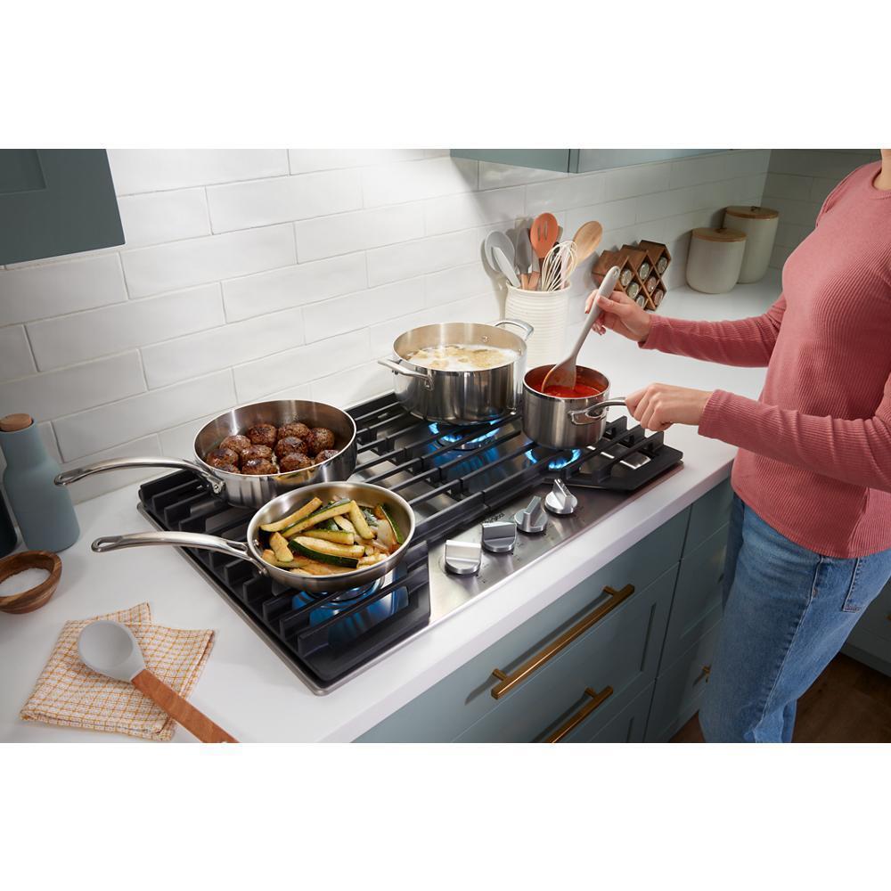 Whirlpool WCGK5030PB 30-Inch Gas Cooktop With Ez-2-Lift&#8482; Hinged Cast-Iron Grates