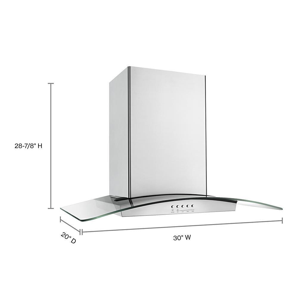 Jennair WVW75UC0DS 30" Modern Glass Wall Mount Range Hood