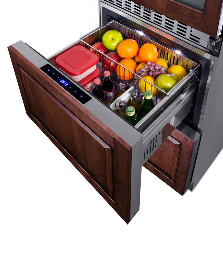 Summit SWCDRF24PNR 24" Wide Combination Dual-Zone Wine Cellar And 2-Drawer Refrigerator-Freezer (Panels Not Included)