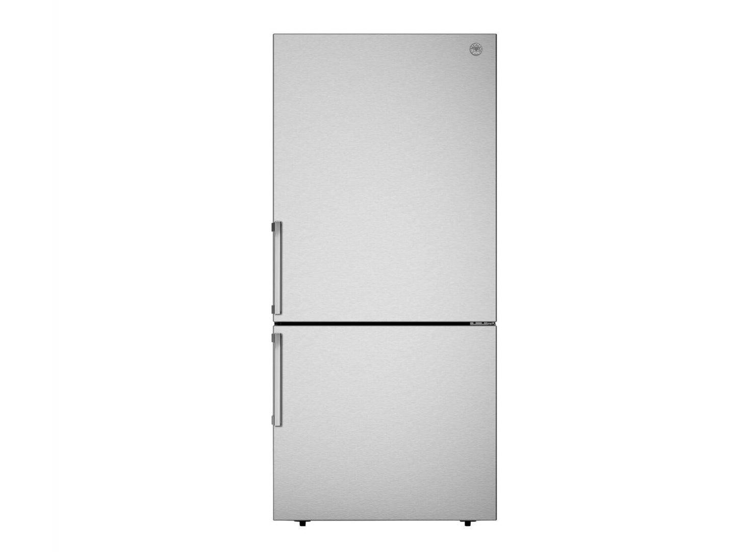 Bertazzoni REF31BMFIXNV 31 Inch Freestanding Bottom Mount Refrigerator With Ice Maker Stainless Steel