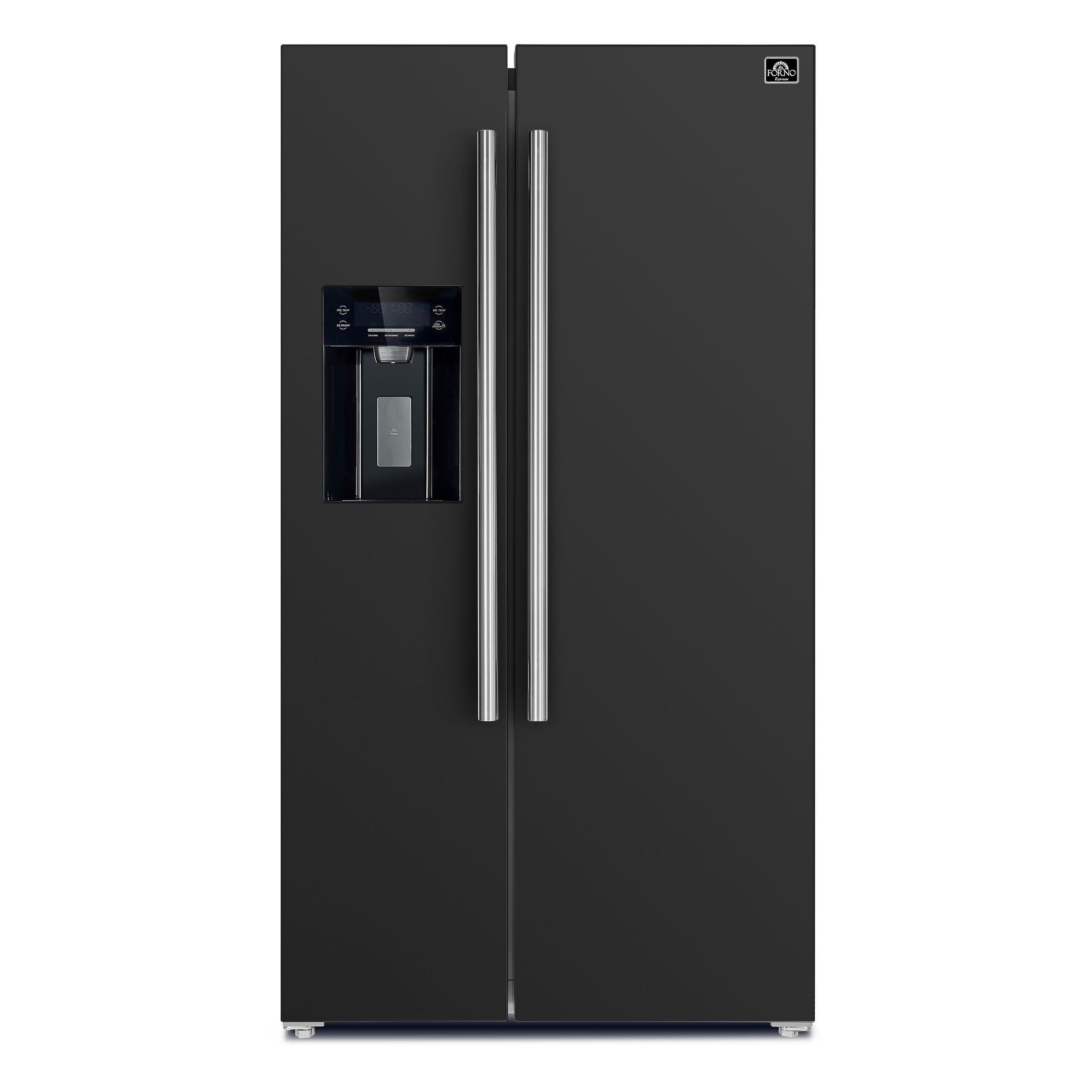 Forno FFRBI184436BLK Espresso Salerno 36-Inch Side-By-Side Black Refrigerator 20 Cu.Ft