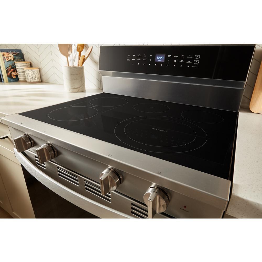 Whirlpool WFES7530RZ 30-Inch Smart Electric Smart Range With Air Cooking Technology, No Preheat Air Fry, High Speed Preheat Oven, Wipeclean&#8482; Coating, And Steam/Self Clean