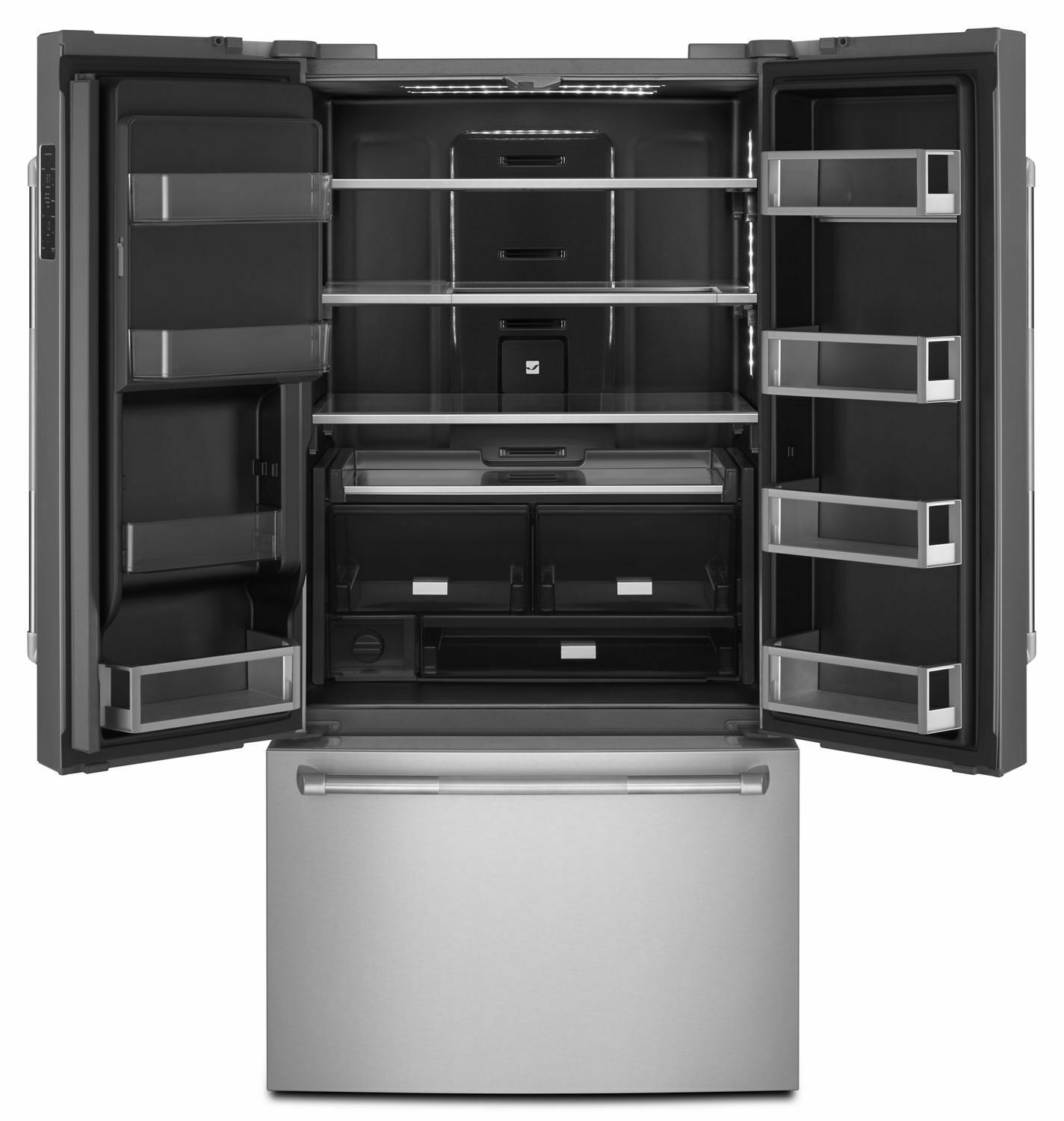 Jennair JFFCC72EFP Pro-Style® 72 Counter-Depth French Door Refrigerator With Obsidian Interior - Pro Style Stainless