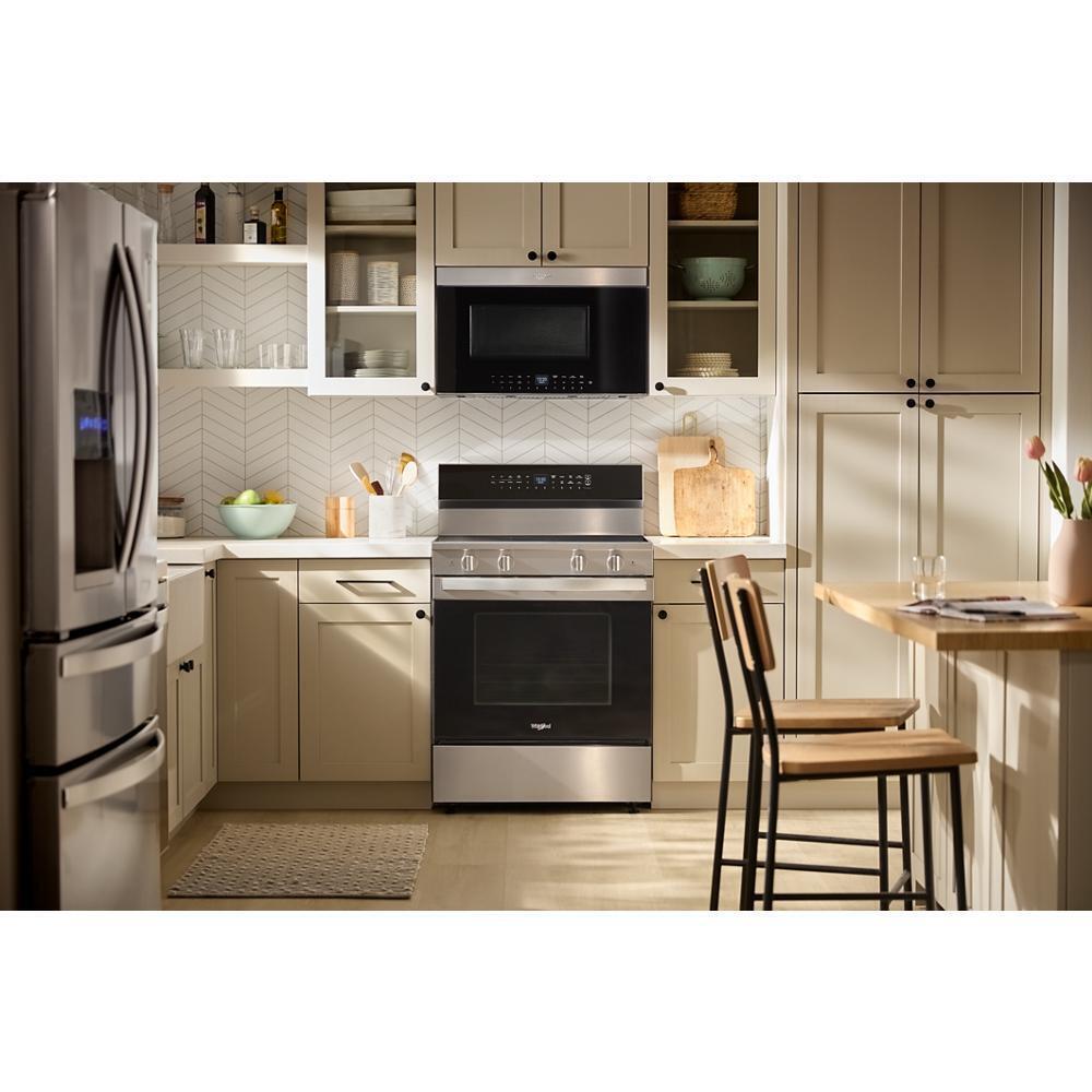 Whirlpool WFES7530RZ 30-Inch Smart Electric Smart Range With Air Cooking Technology, No Preheat Air Fry, High Speed Preheat Oven, Wipeclean&#8482; Coating, And Steam/Self Clean