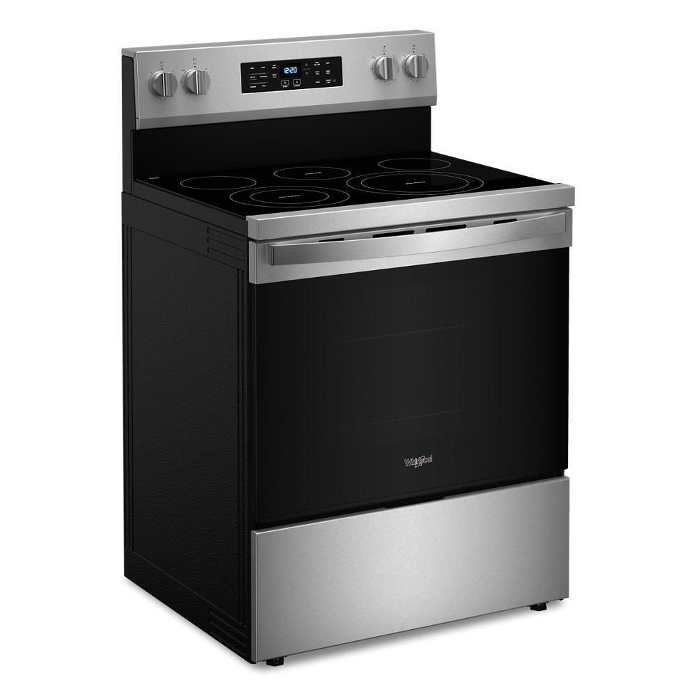 Whirlpool WFES5030RS 30-Inch Energy Star Electric Range With Air Cooking Technology, No Preheat Air Fry And Air Baking And Self Clean