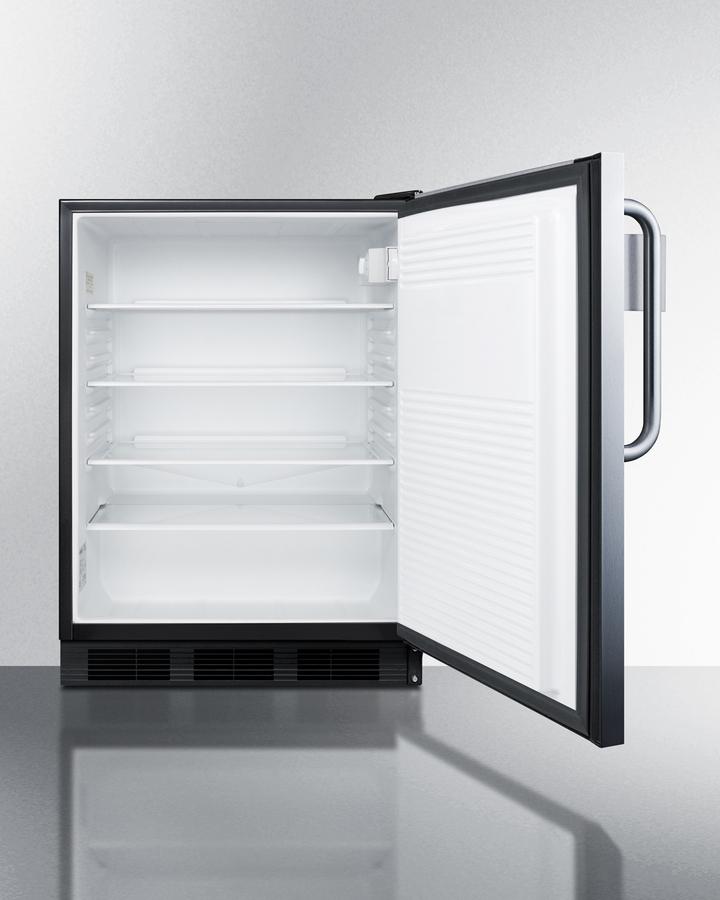 Summit FF7BKBISSTBADASR 24" Wide Built-In All-Refrigerator, Ada Compliant, With Speed Rail