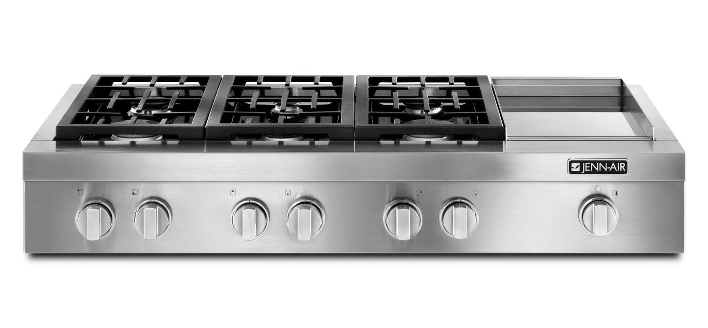 Jennair JGCP548WP Pro-Style® 48" Gas Rangetop With Griddle Stainless Steel