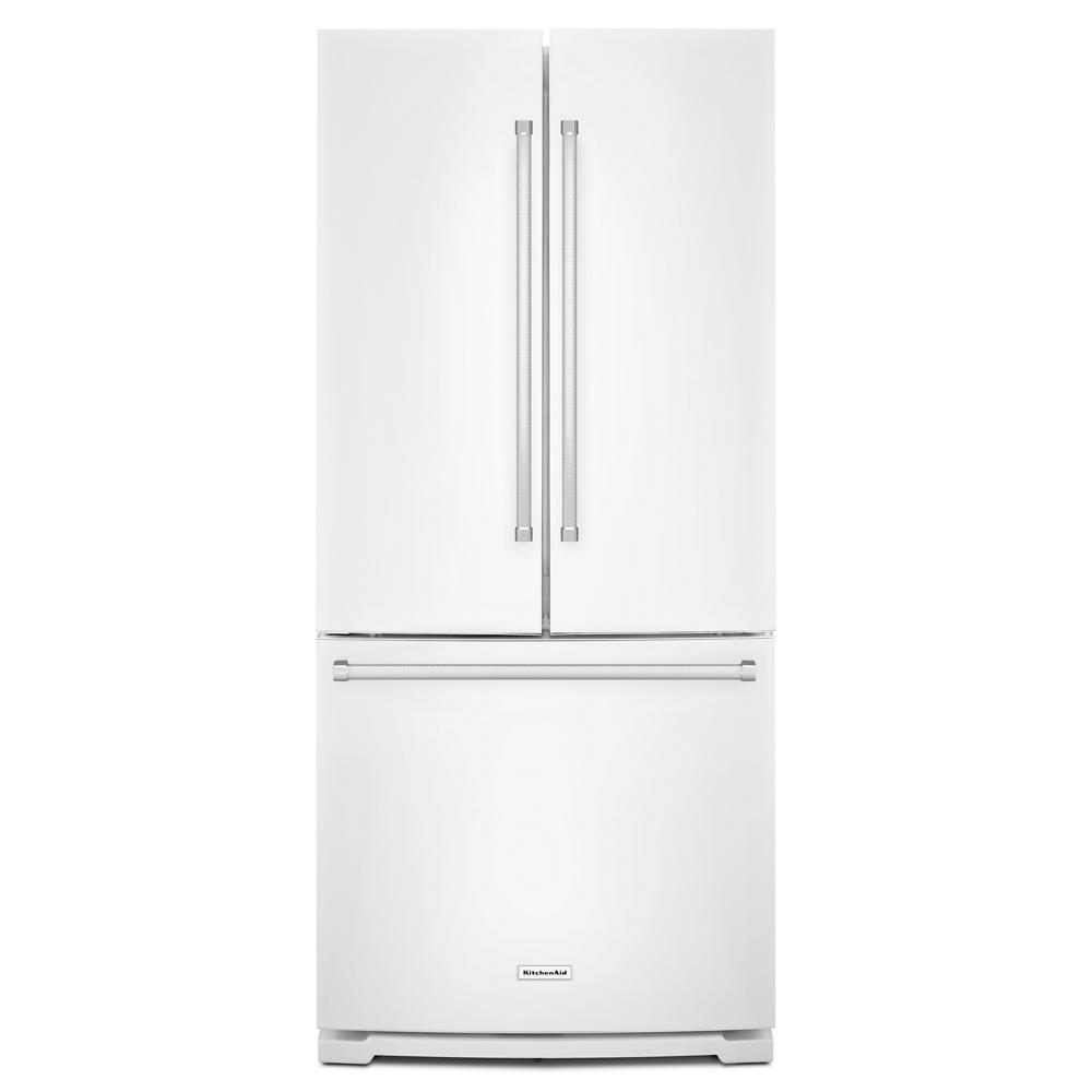 Kitchenaid KRFF300EWH 20 Cu. Ft. 30-Inch Width Standard Depth French Door Refrigerator With Interior Dispense