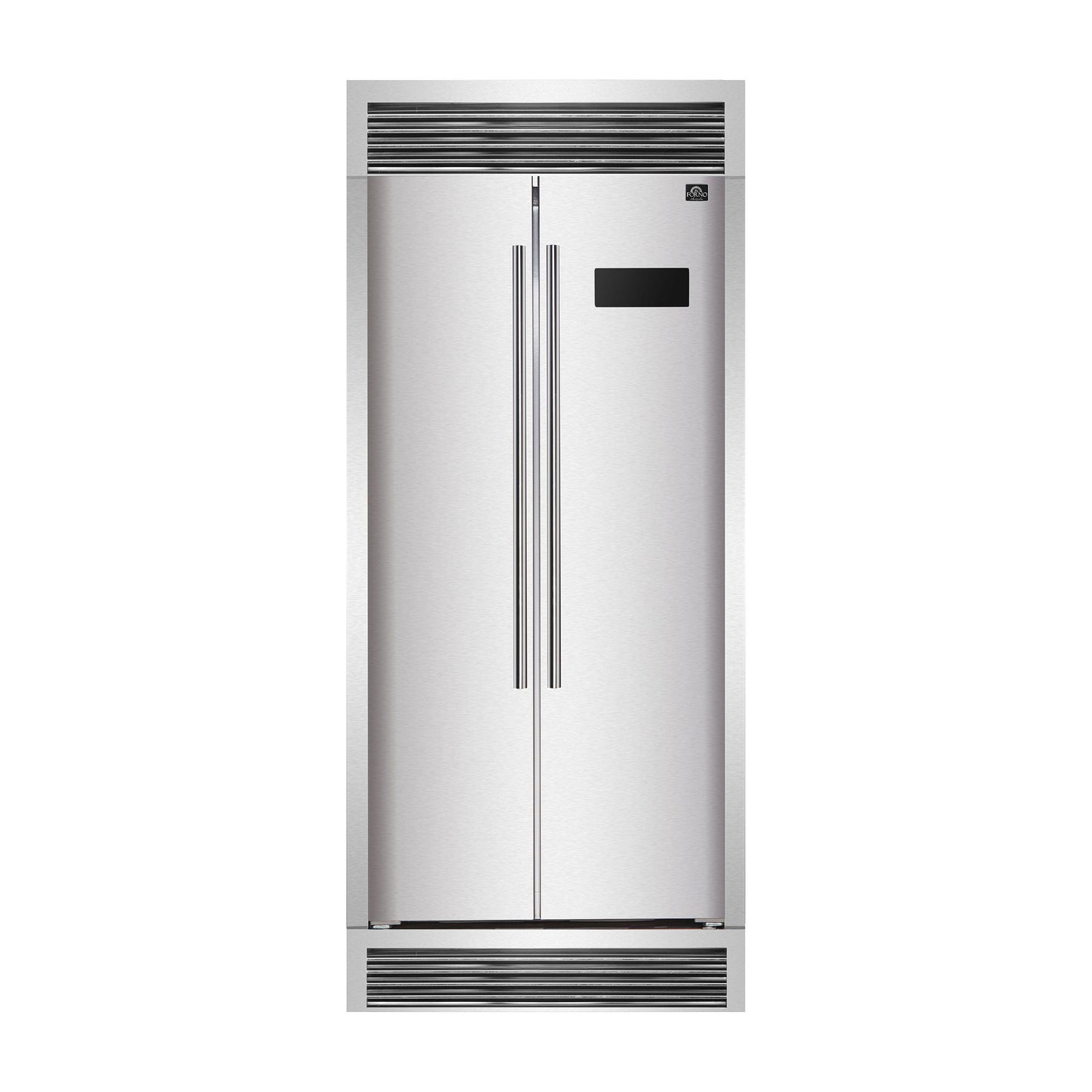 Forno FFRBI180537SG Forno Salerno 33" Side-By-Side 15.6 Cu.Ft. Stainless Steel Refrigerator With Grill Trim