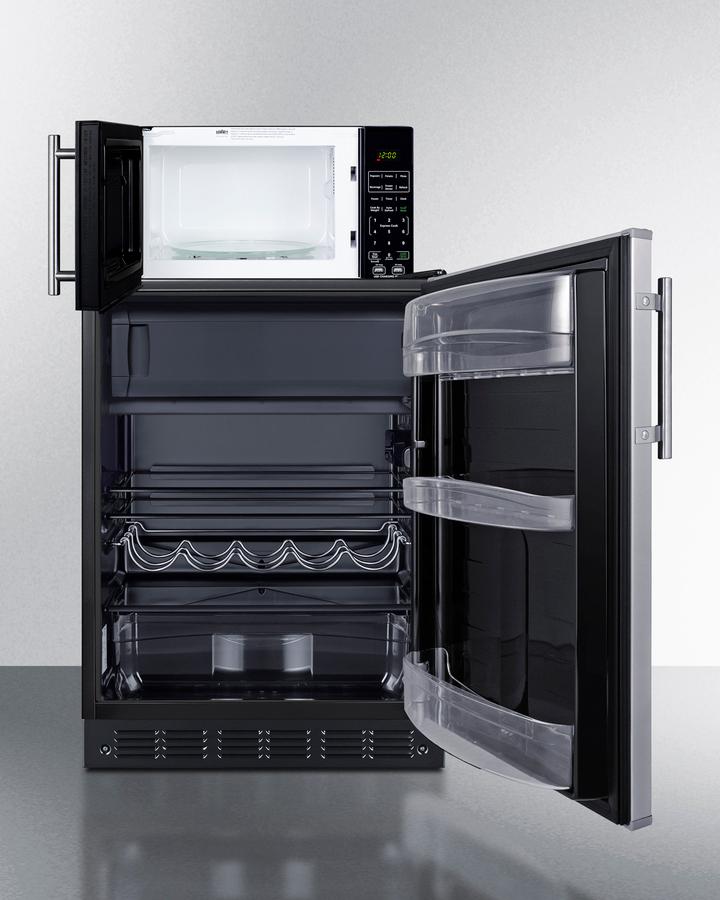 Summit MRF66BK2SSA Microwave/Refrigerator-Freezer Combination With Allocator