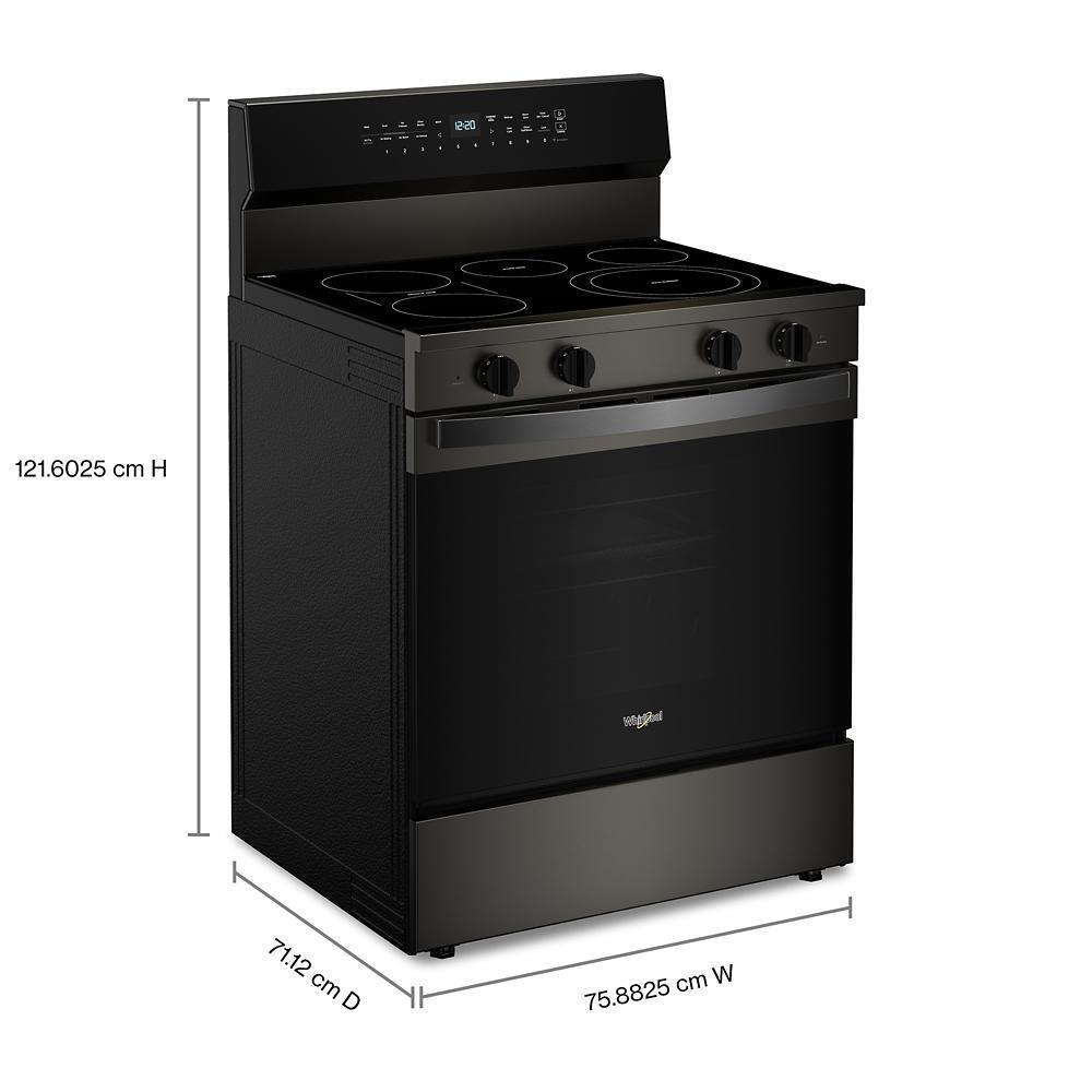 Whirlpool WFES7530RV 30-Inch Smart Electric Smart Range With Air Cooking Technology, No Preheat Air Fry, High Speed Preheat Oven, Wipeclean&#8482; Coating, And Steam/Self Clean