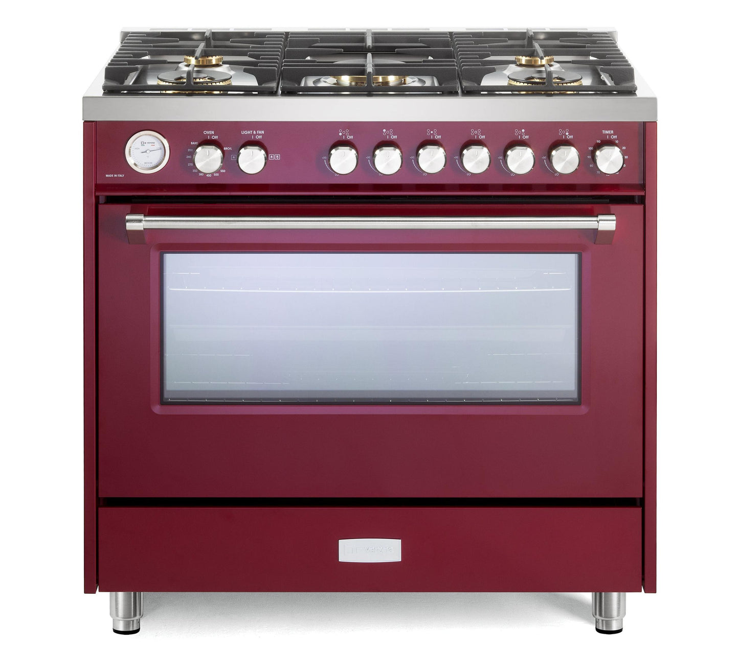 Verona VUFSGG365BU Verona Ultima 36" Gas Range - Burgundy