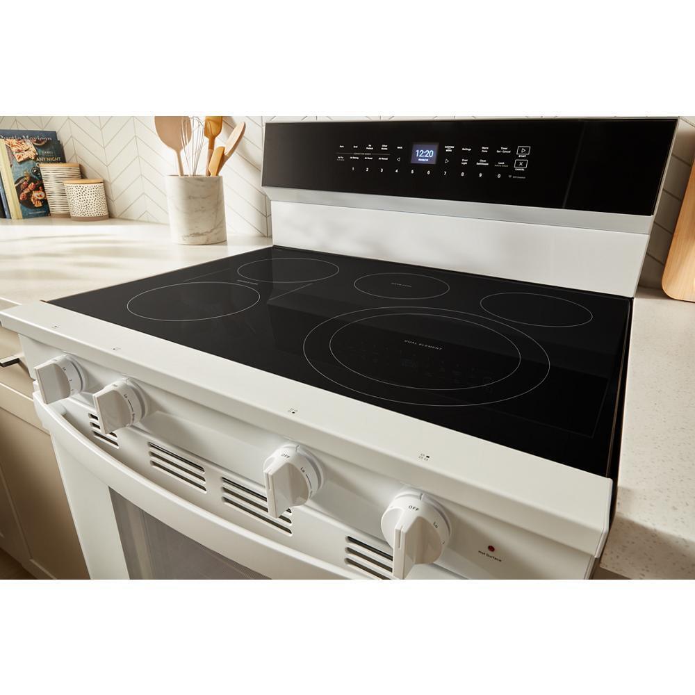 Whirlpool WFES7530RW 30-Inch Smart Electric Smart Range With Air Cooking Technology, No Preheat Air Fry, High Speed Preheat Oven, Wipeclean&#8482; Coating, And Steam/Self Clean