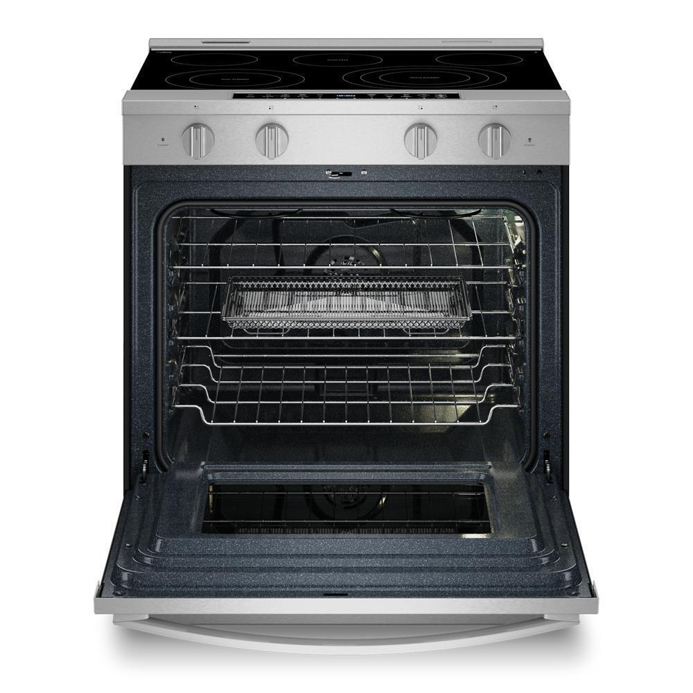 Whirlpool WSES7530RZ 30-Inch Smart Slide In Electric Range With Air Cooking Technology, No Preheat Air Fry, Wipeclean&#8482; Coating, Steam/Self Clean And High Speed Preheat