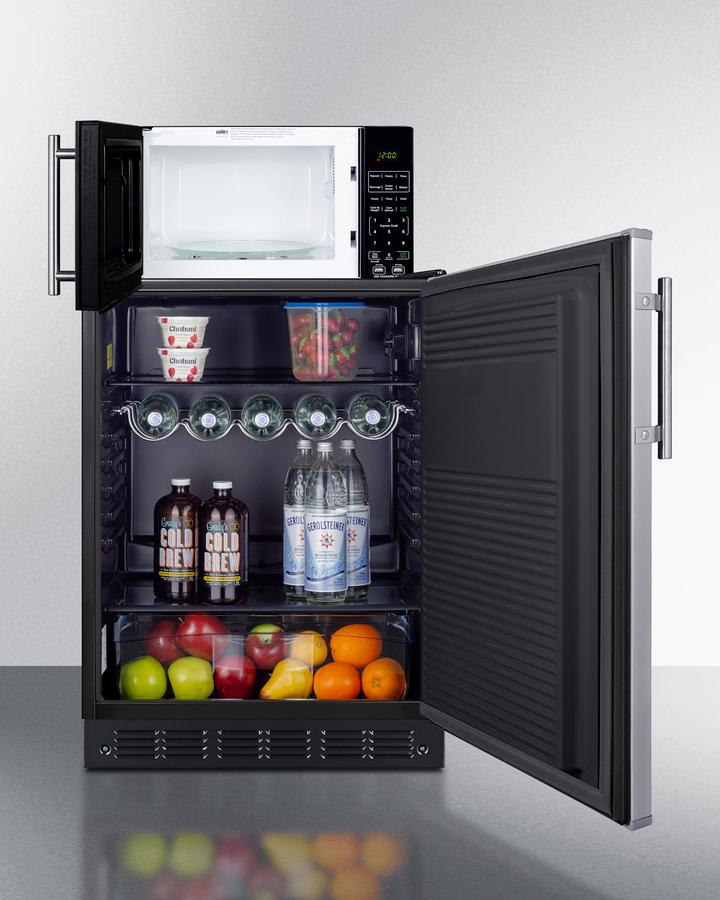 Summit MRF708BLSSA Microwave/Refrigerator Combination With Allocator