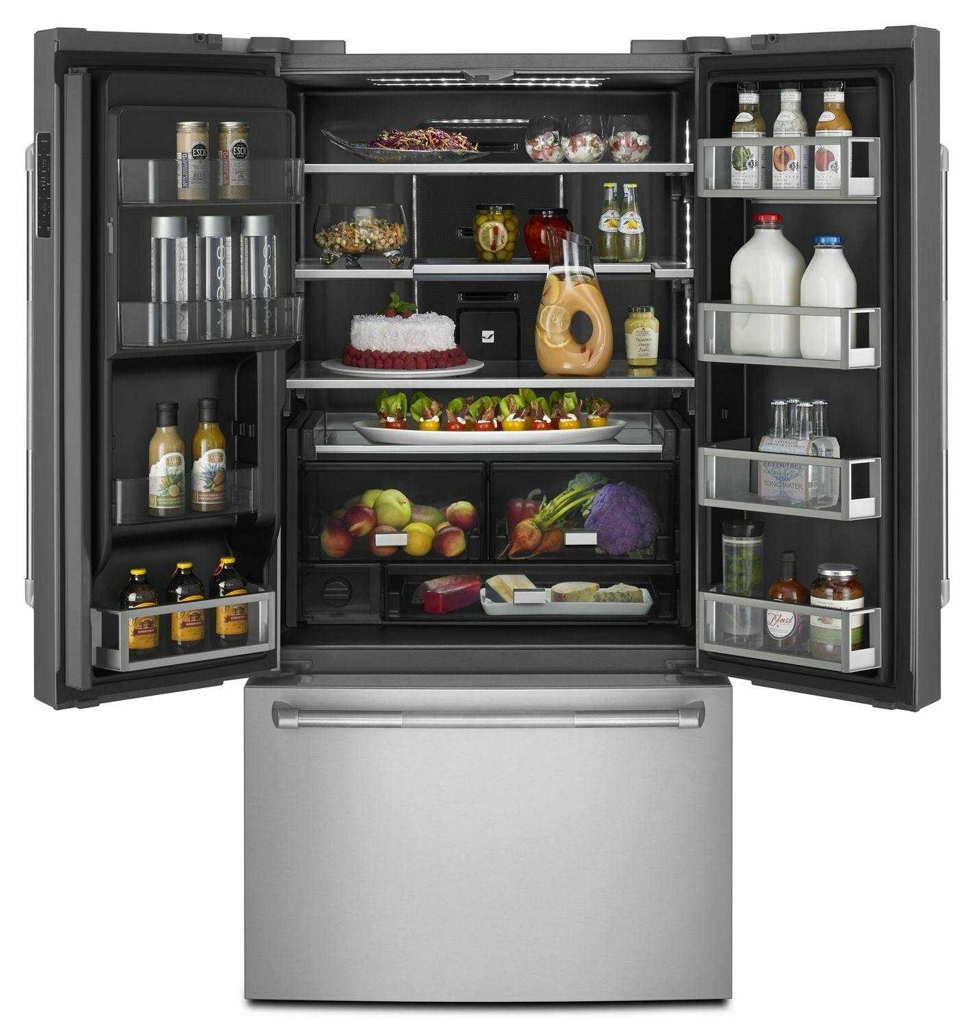 Jennair JFFCC72EFP Pro-Style® 72 Counter-Depth French Door Refrigerator With Obsidian Interior - Pro Style Stainless