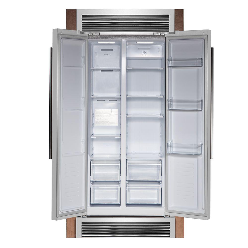 Forno FFRBI180537SG Forno Salerno 33" Side-By-Side 15.6 Cu.Ft. Stainless Steel Refrigerator With Grill Trim