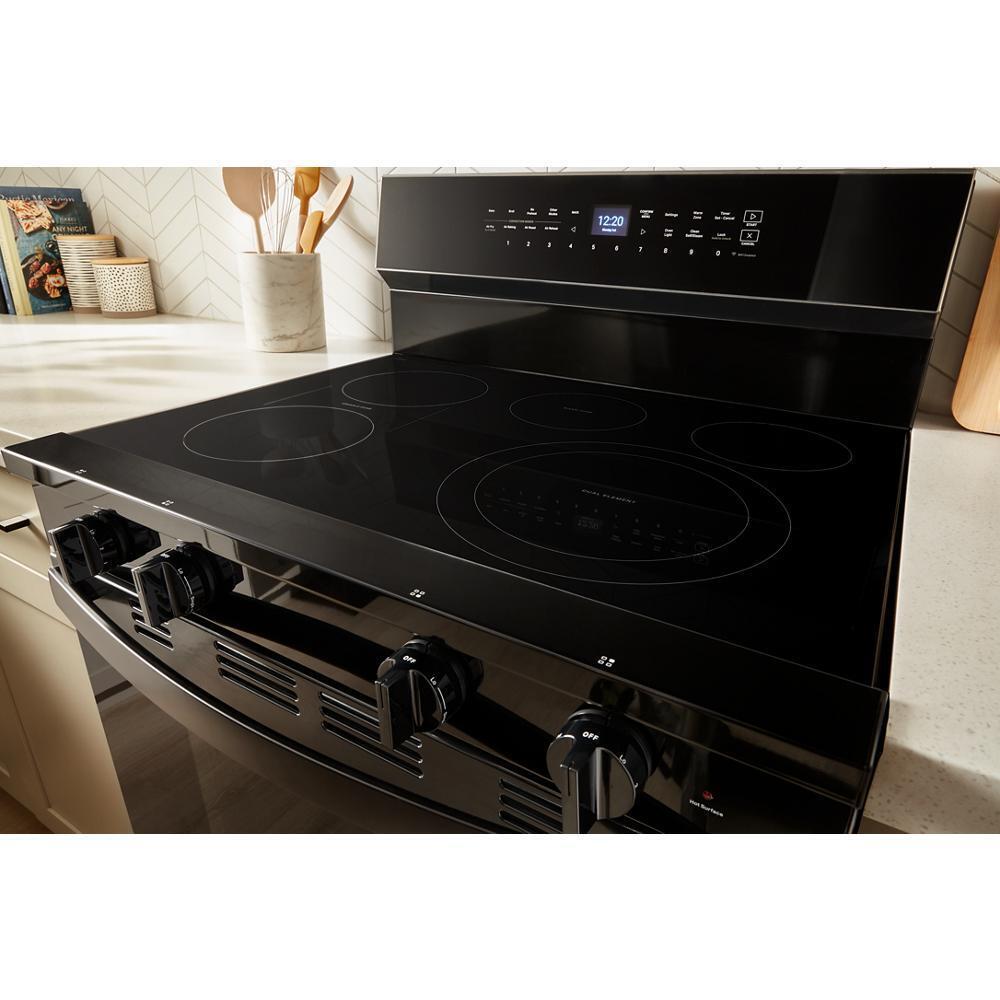 Whirlpool WFES7530RB 30-Inch Smart Electric Smart Range With Air Cooking Technology, No Preheat Air Fry, High Speed Preheat Oven, Wipeclean&#8482; Coating, And Steam/Self Clean