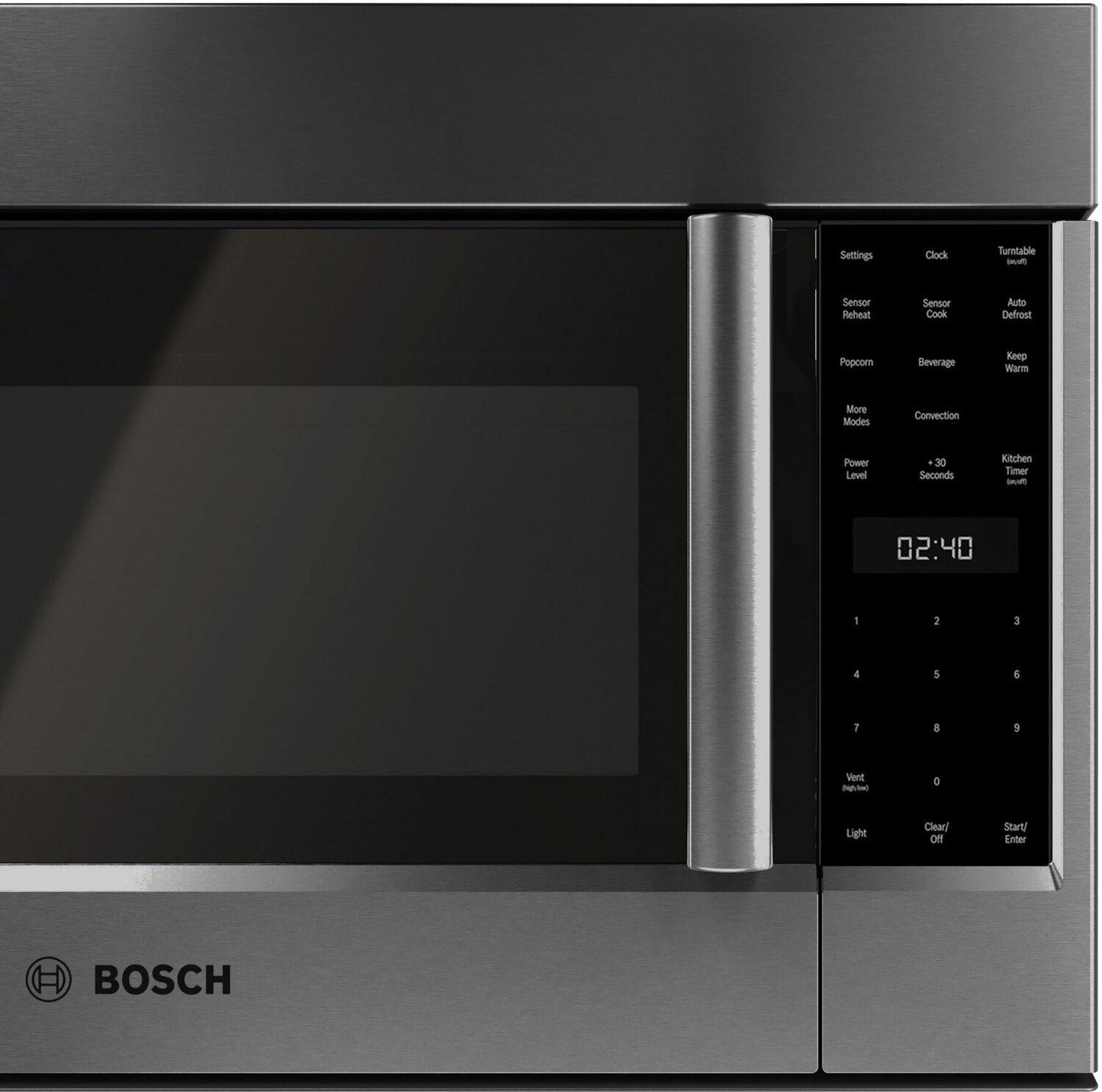 Bosch HMV8045U 800 Series Over-The-Range Microwave 30" Left Sideopening Door, Black Stainless Steel Hmv8045U