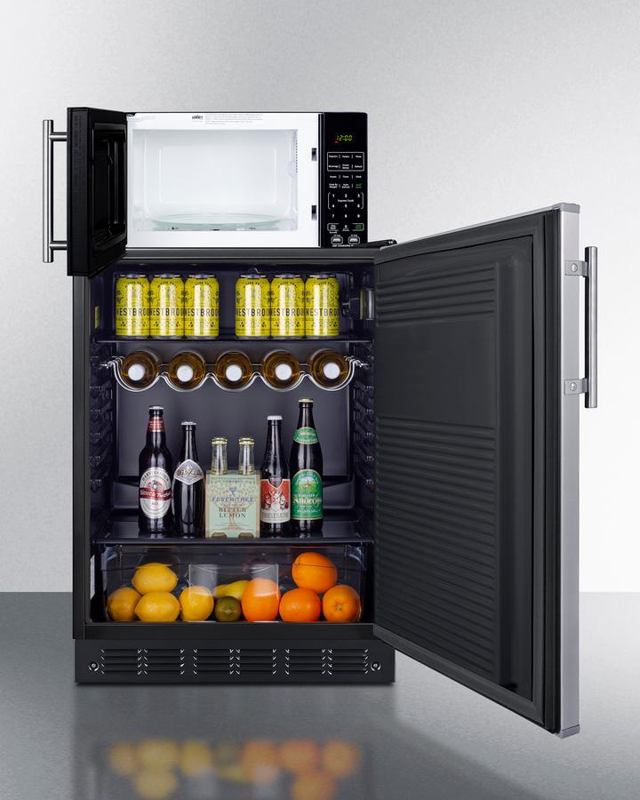 Summit MRF708BLSSA Microwave/Refrigerator Combination With Allocator